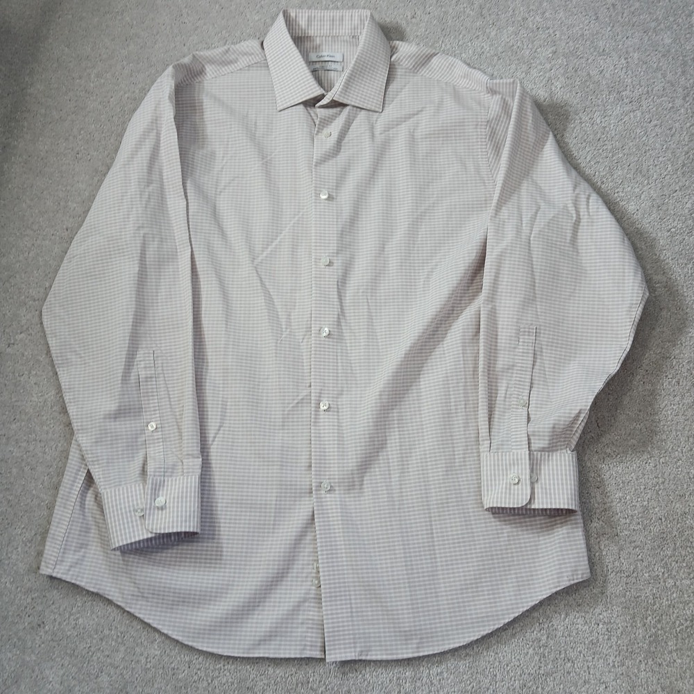 Calvin Klein Men's Regular Fit Non-Iron Dress Shirt Size 16-1/2 32/33 Large